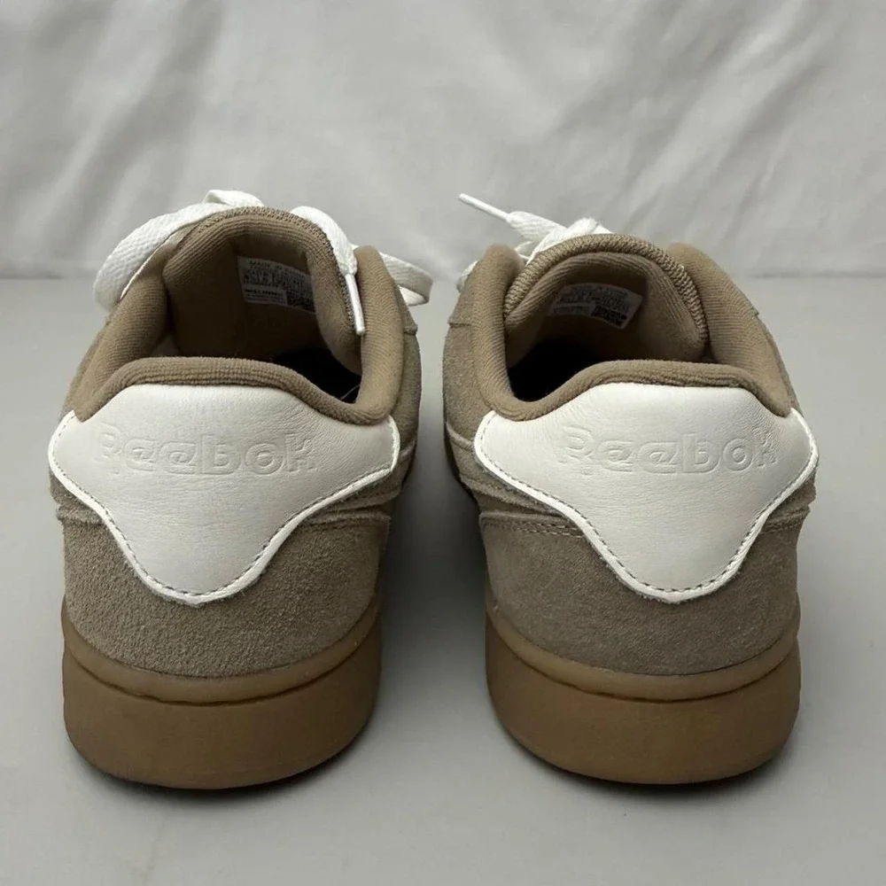Reebok Forte Lounger Sneakers Tan Brown Suede Gum Bottom Retro Trainers US 8.5